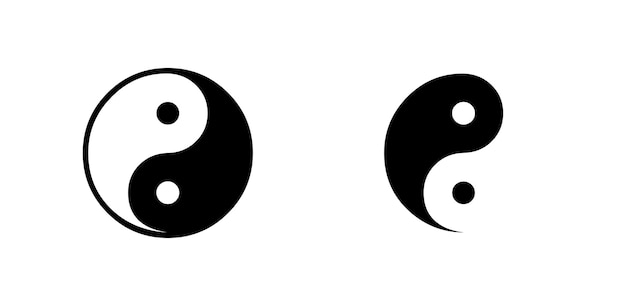 Yin Yang iconen op witte achtergrond Geïsoleerde vector illustratie plat