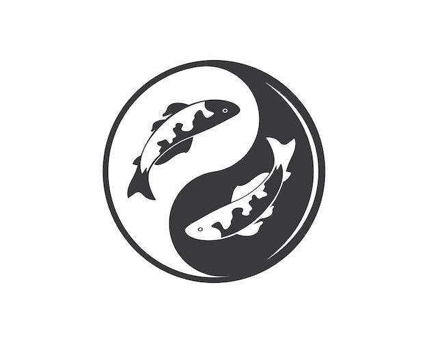 Yin yang koi vis vector pictogram illustratie