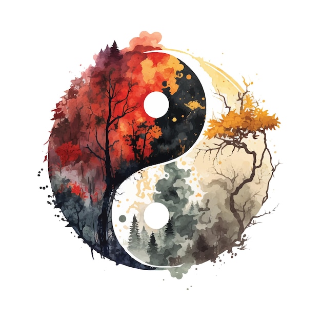 yin yang painting watercolor 4