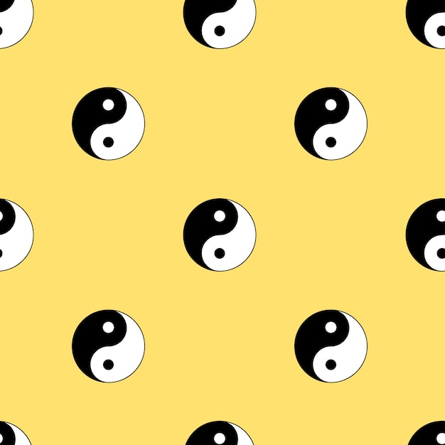 Yin yang symbol seamless pattern, background.