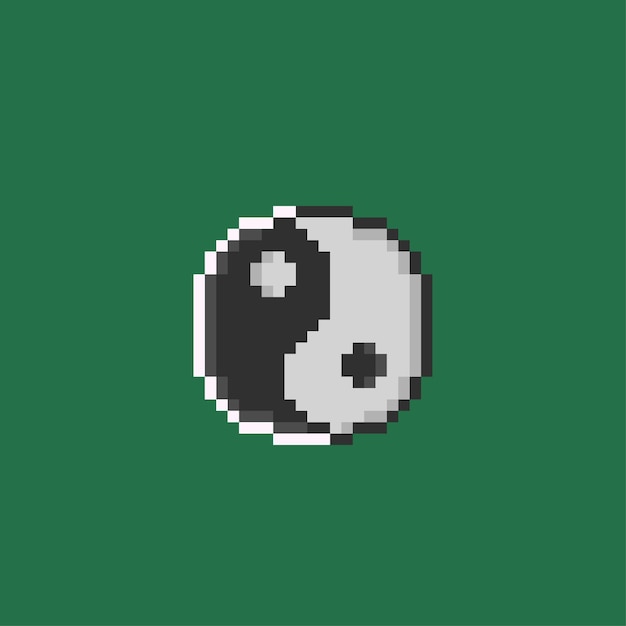 Yin Yang-teken in pixelkunststijl