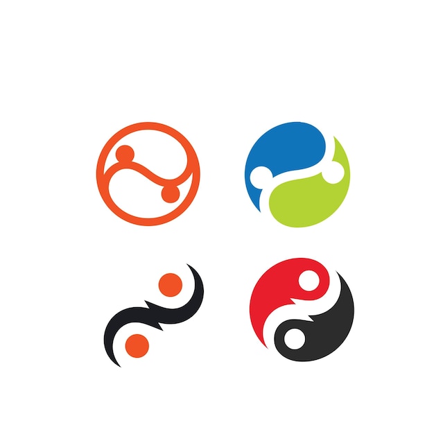 Yin yang vector icon illustration design