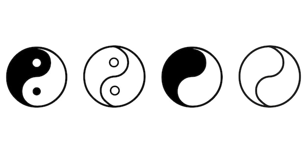 Yin and Yang vector icon. Symbols isolated on white background. Vector illustration eps10