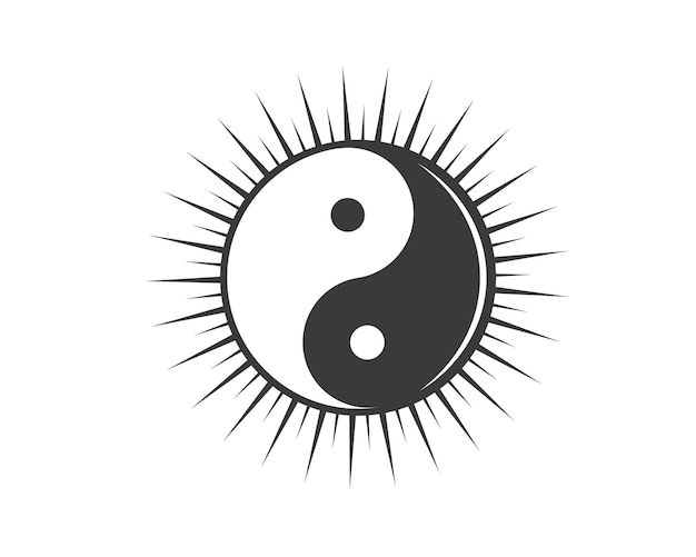 Yin yang vector pictogram illustratie ontwerp