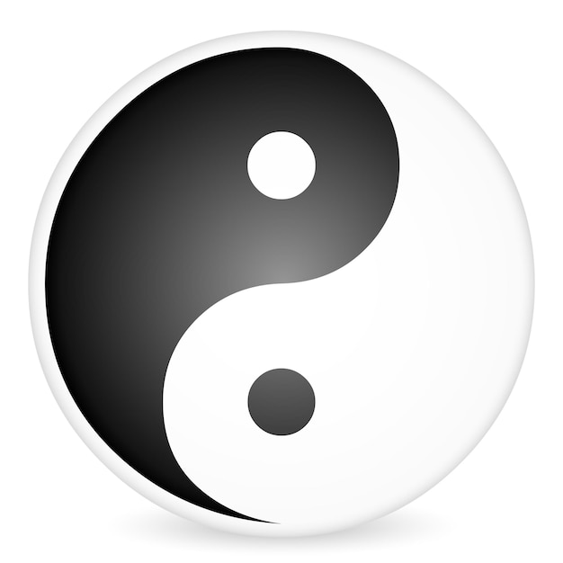 Yinyang tao symbol on a white background Vector illustration