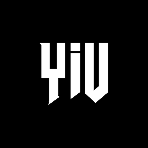 YIUのロゴデザイン 黒と白の色の組み合わせ YIUロゴ ベクトル YIUデザイン YIUアイコン YIUアルファベット YIUタイポグラフィー ロゴデザイン