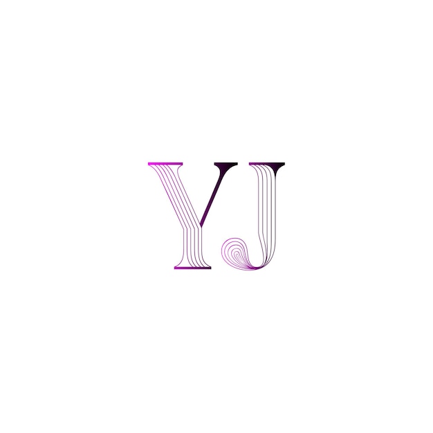 Vector yj typography logo