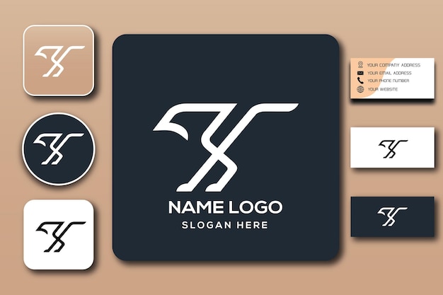 Vector yk monogram logo sjabloon kleur bewerkbaar