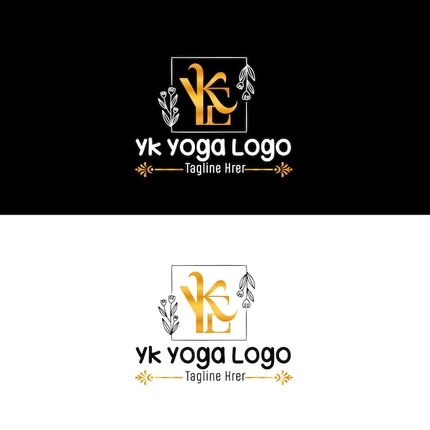 Vector yk yoga-logo ontwerp 3