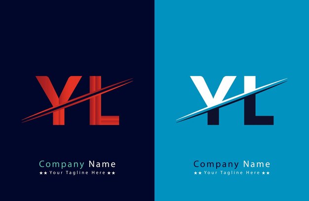 YL 文字ロゴのテンプレート イラストデザイン