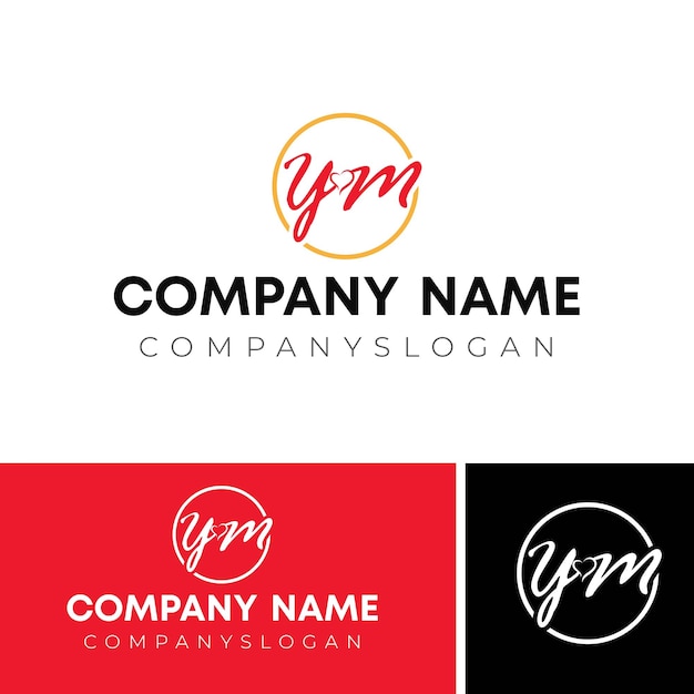 Vector ym initial logo design