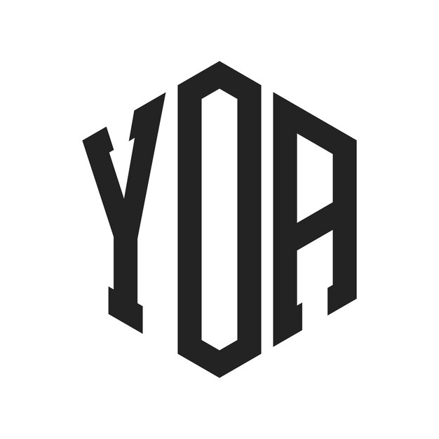 Дизайн логотипа YOA Первоначальная буква YOA Монограмма Логотип с использованием шестиугольной формы