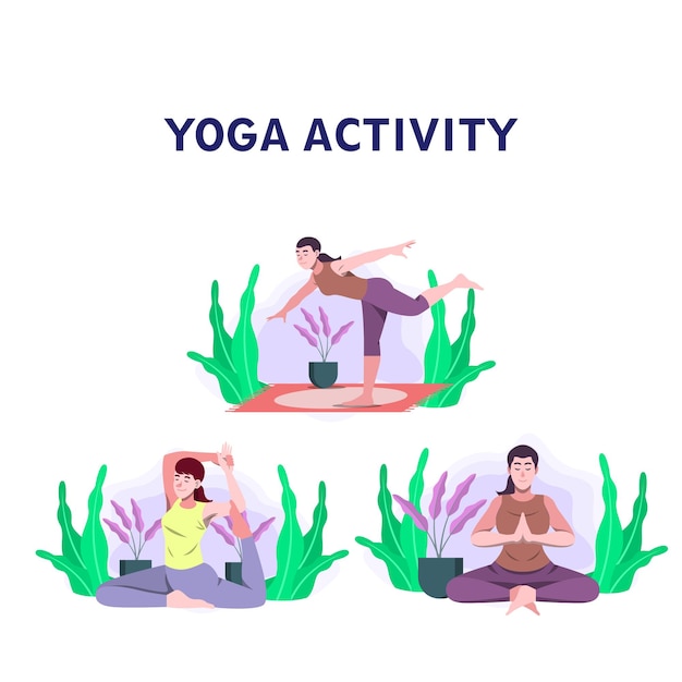 yoga_activity_vector_illustration_free_vector について