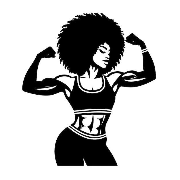 Vector yoga afro woman svg