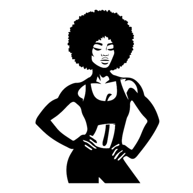 Vector yoga afro woman svg