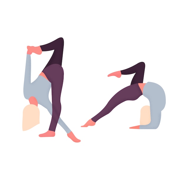 Vettore yoga carattere illustrazione avatar