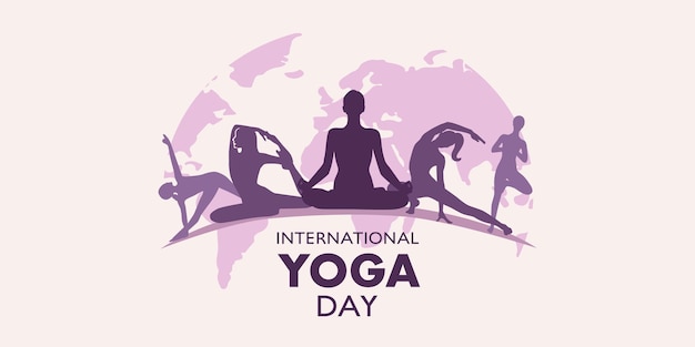 Yoga banner background Vector template World yoga day banner design