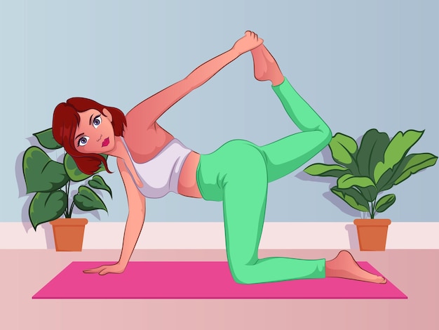 Vector yoga for beginners at home for meditation