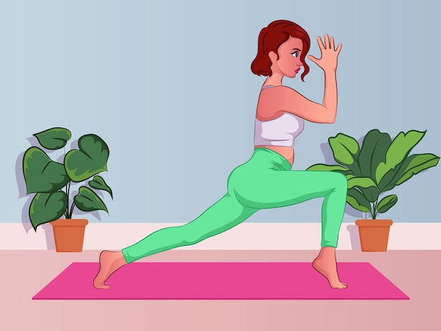 Vector yoga for beginners at home for meditation