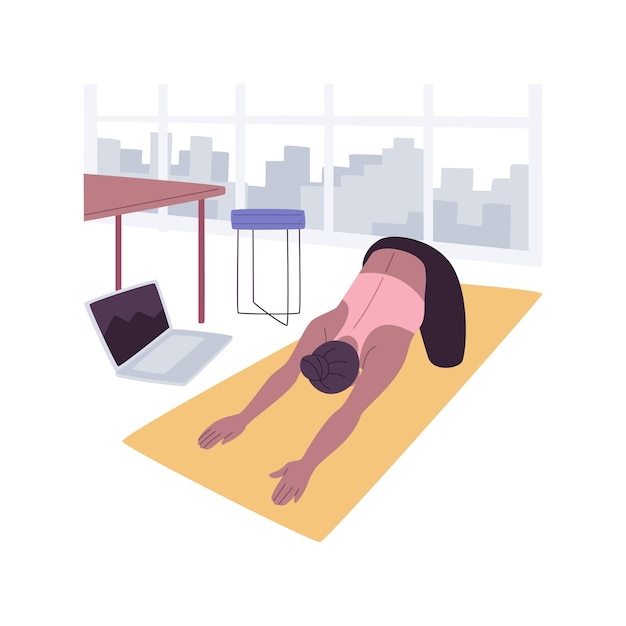 Yoga break isolated cartoon vector illustrations