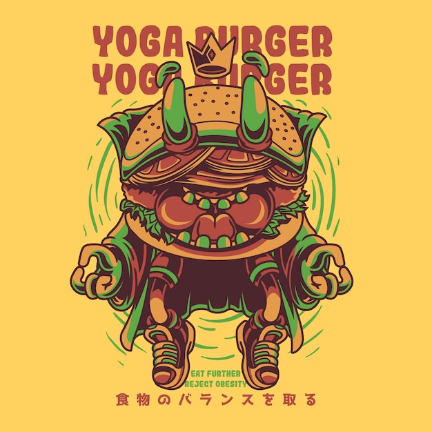 Yoga burger illustration