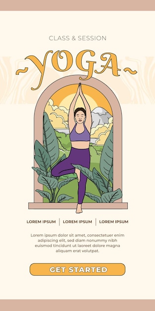 Yoga class and Session Illustration for social media post