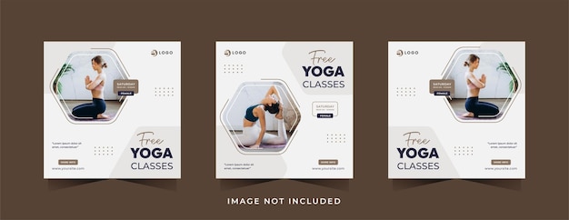 Yoga class social media post design template