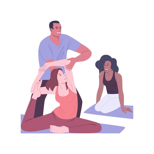 Yoga classes isolated cartoon vector illustrations