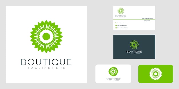 Дизайн логотипа занятий йогой из листьев и цветов с простыми линиями бутик