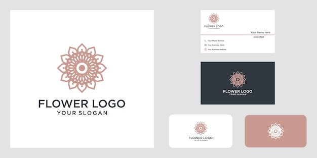 Logo design lezioni di yoga realizzato con foglie e fiori con linee semplici