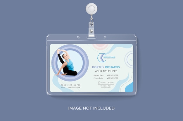 Yoga concept trainer horizontal identity card template