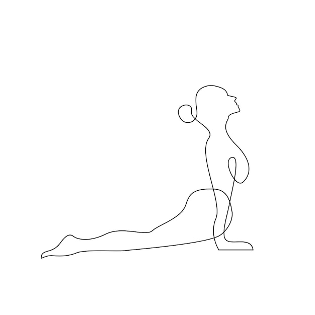 Yoga Continuous one line drawing