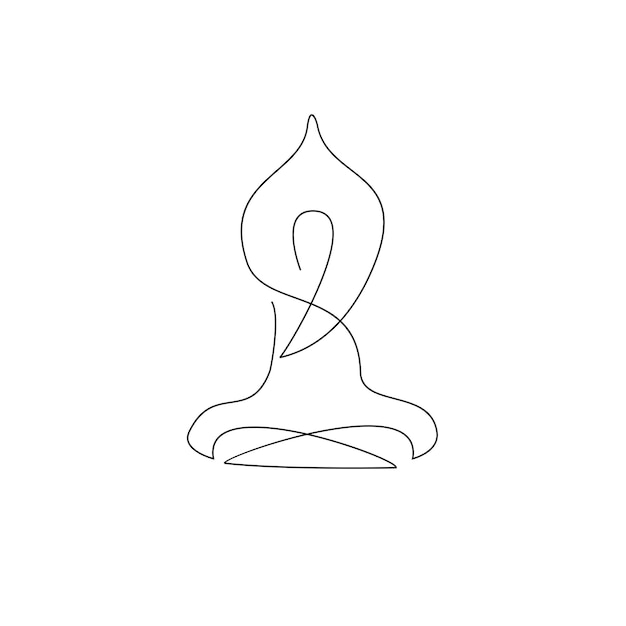 Yoga Continuous one line drawing