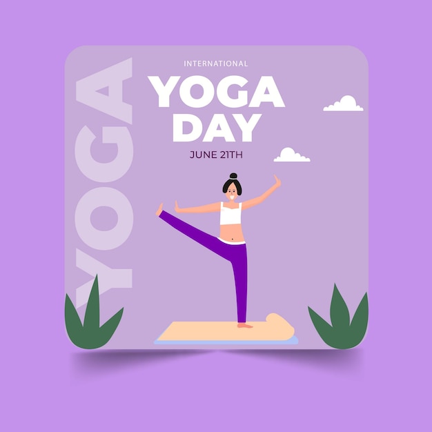 yoga dag met een vrouw die yoga doet