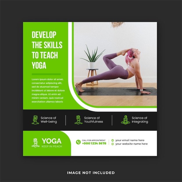 Marketing digitale yoga post instagram e design banner web