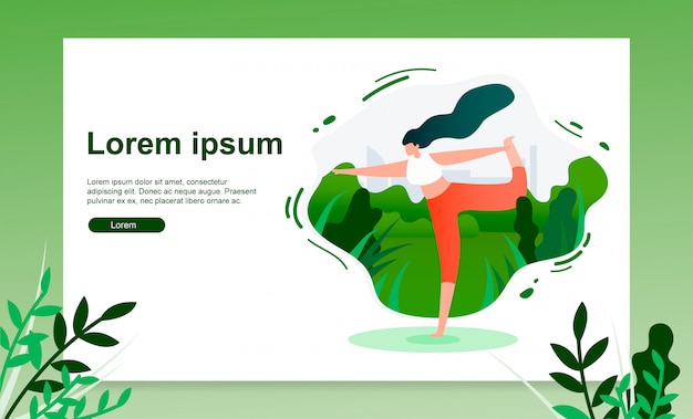 Yoga doen oefeningen outdoor vector web banner