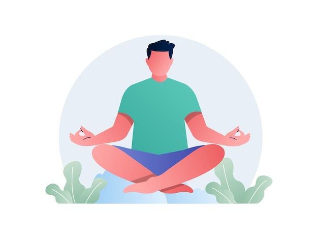 Yoga en meditatie illustratie