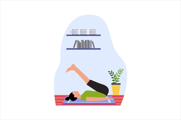 ヨガ 運動 フラット デザイン イラスト