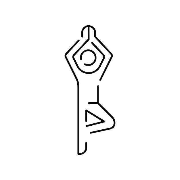 Yoga exercise line icon Vector yoga poses meditation