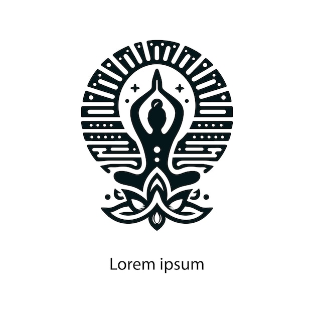Vettore e logo di esercizio per lo studio di yoga
