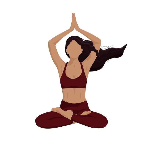 Yoga Faceless girl in a lotus position