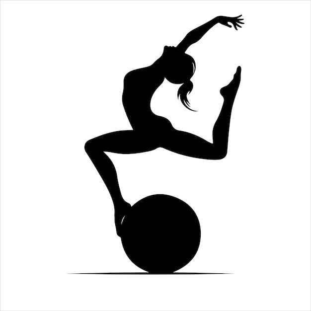 Yoga female Vector black gymnastics female silhouette