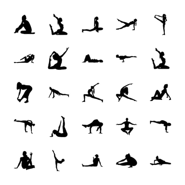 Yoga filled pictograms