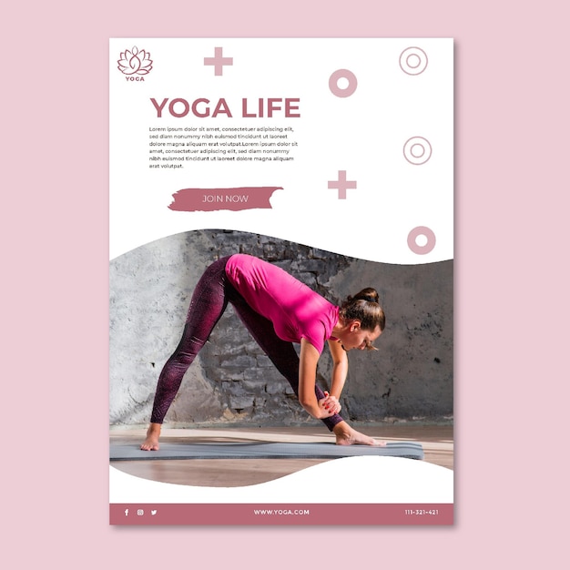 Vector yoga flyer verticaal