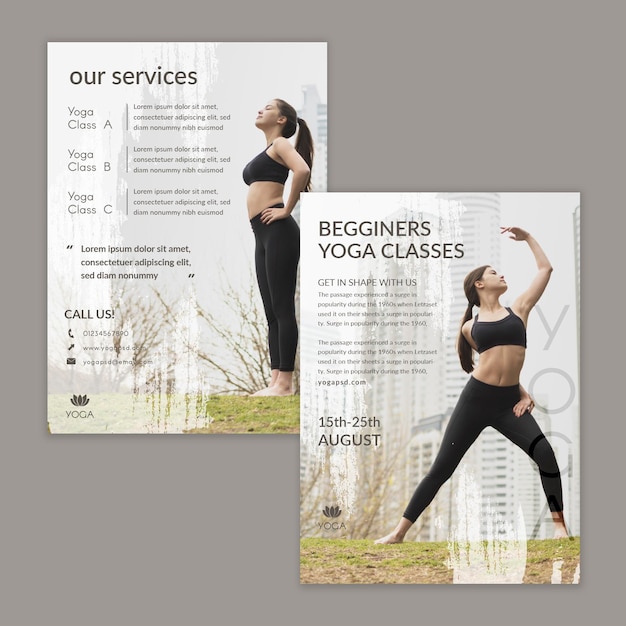 Yoga folder sjabloon met foto