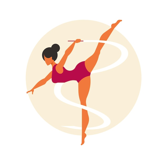 Vector yoga girl logo ballerina vector