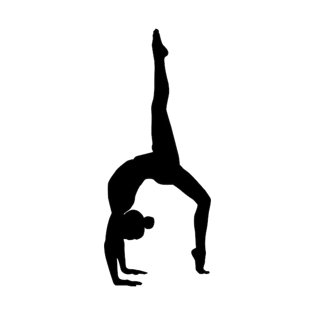 yoga girl silhouette