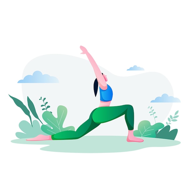 Vector yoga girl vector illustration