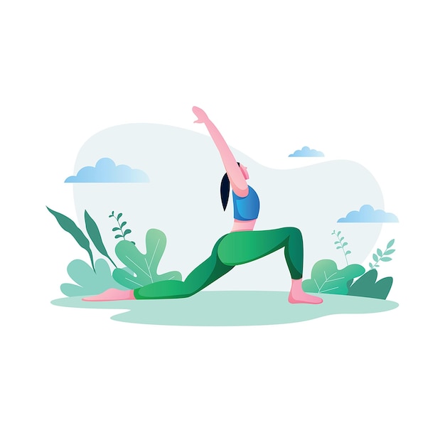 Vector yoga girl vector illustration