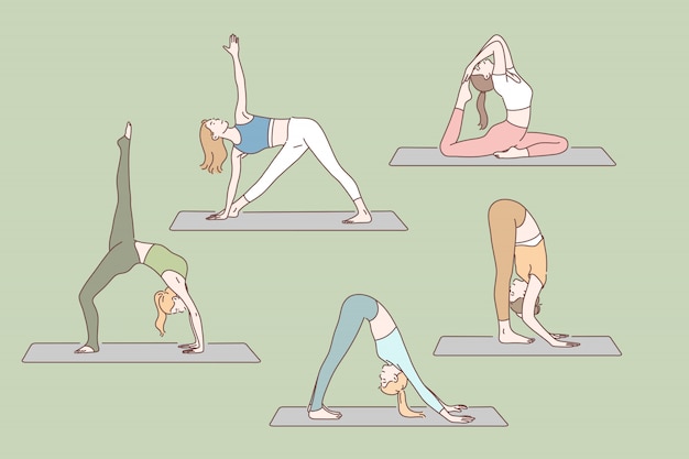 Yoga, salute, concetto di asana